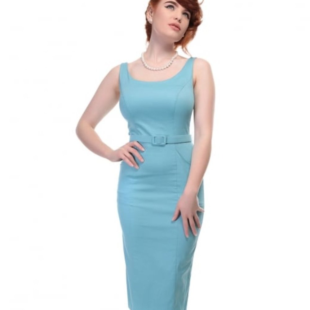 Collectif Ines baby blue wiggle dress 4x